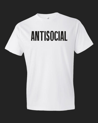 "antisocial" white tee